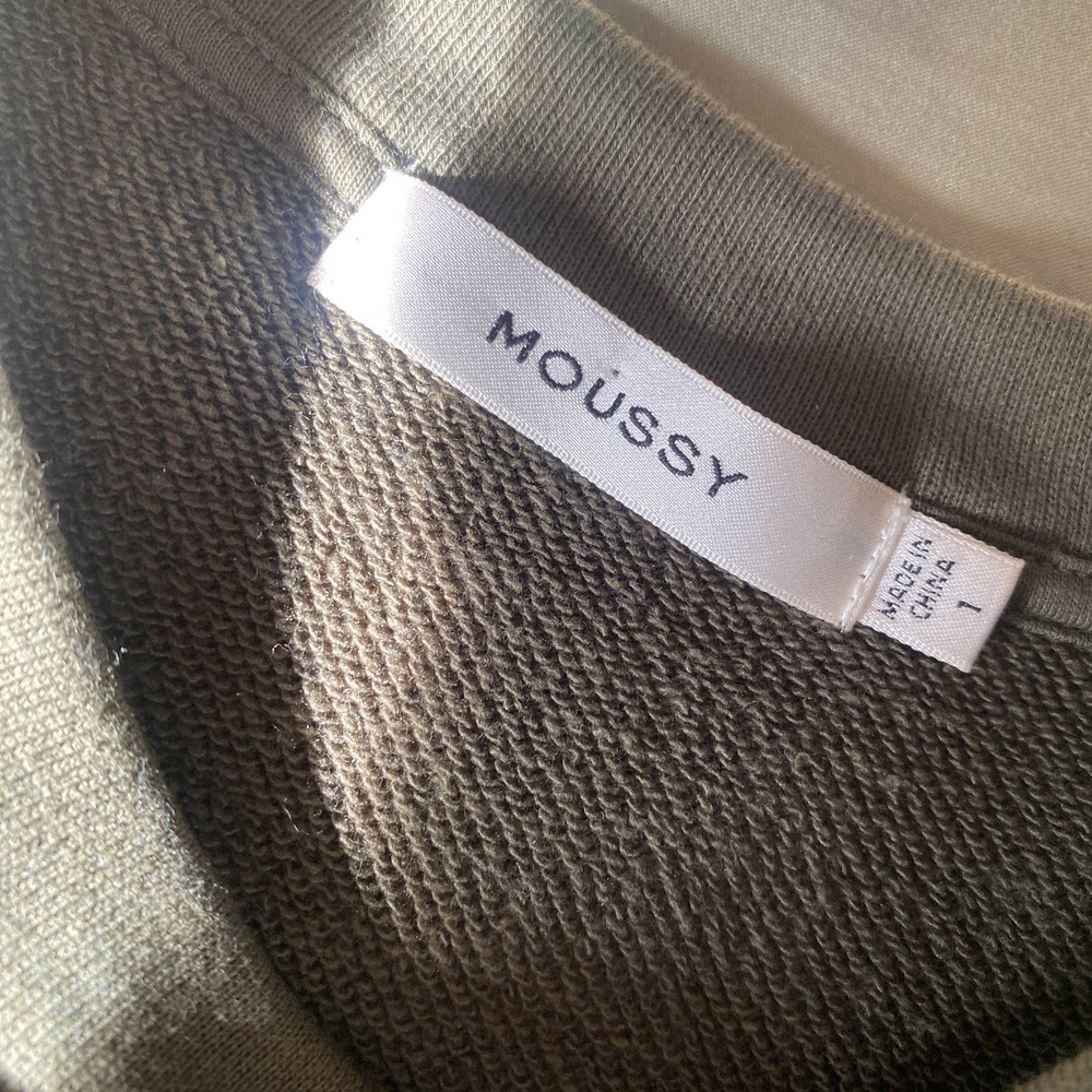 MOUSSY Shash Belt Sweatshirt Army Green Size Small - Picture 9 of 14